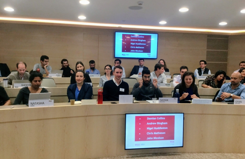 IESE business school meeting students