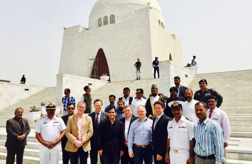 Nigel outside the Mazar-e-Quaid