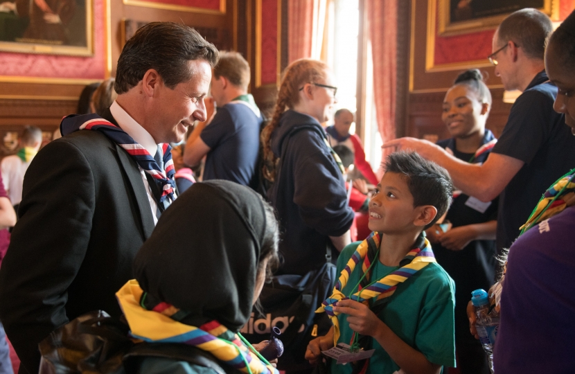 Nigel Huddleston MP with Scouts