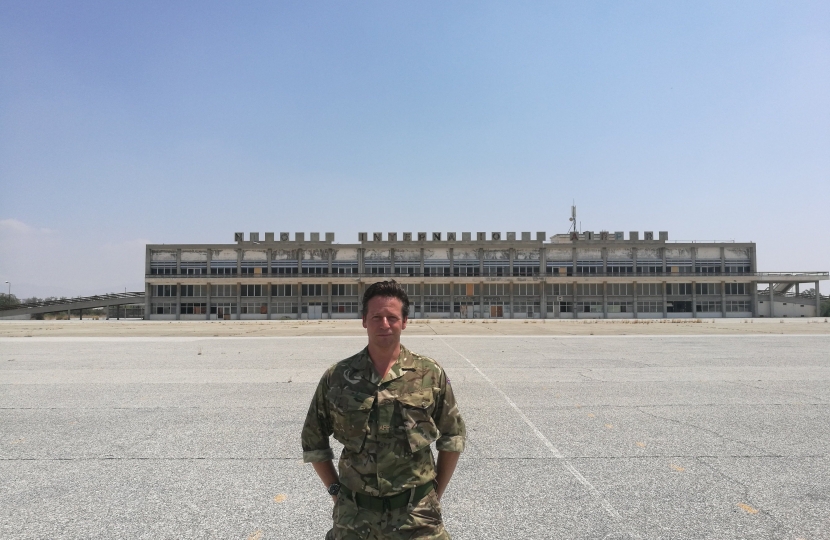 Nigel Huddleston MP at disused Nicosia Airport