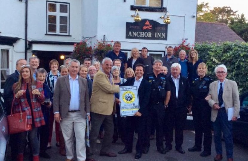 Nigel Huddleston MP with Fladbury Neighbourhood Watch team