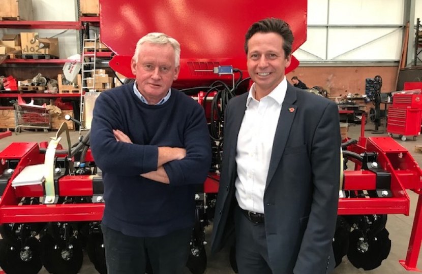 Nigel Huddleston MP and Edward Weaving at Weaving Machinery