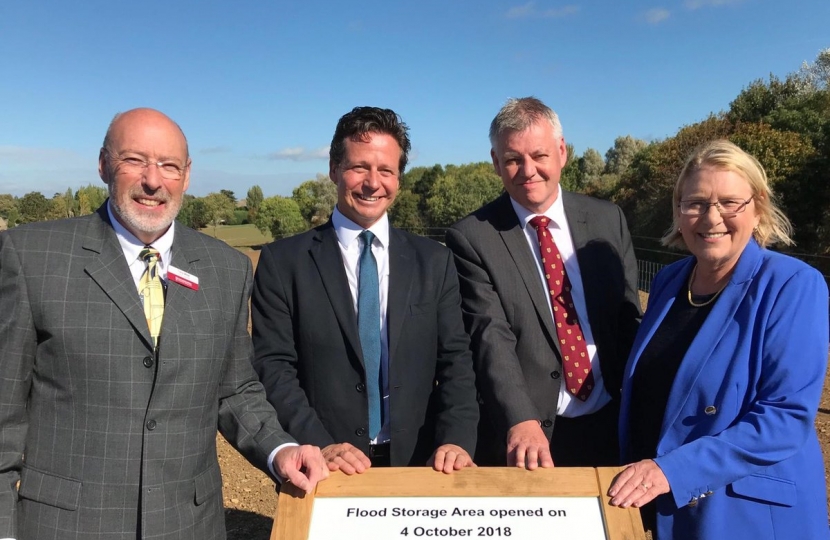 Nigel Huddleston MP at the opening of the Badsey Brook flood management scheme