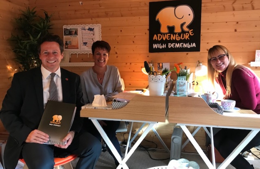 Nigel Huddleston MP with Rachel and Tammy from Adventure with Dementia