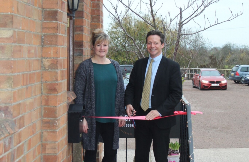 Nigel Huddleston MP opening Pits, Pots and Patios