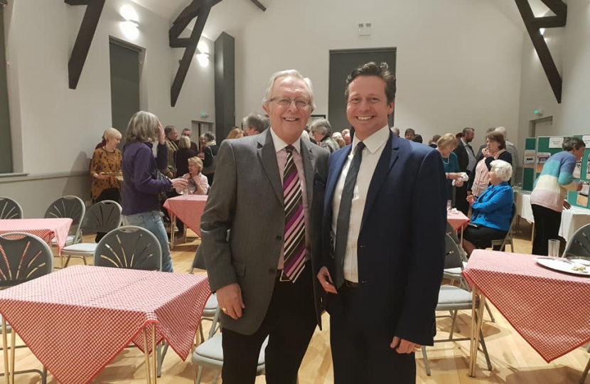 Nigel Huddleston MP at reopening of Main Hall in Ombersley