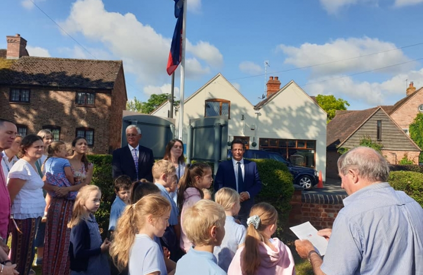 Nigel Raising the Flag at Faldbury