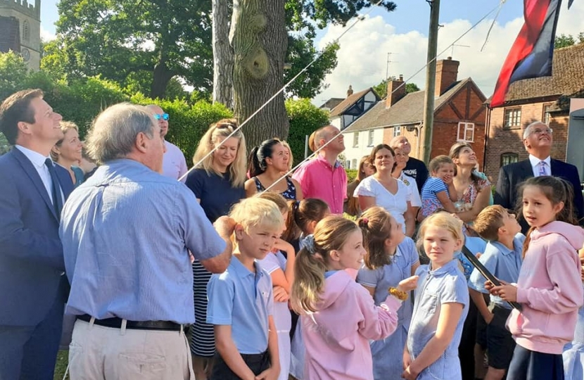 Nigel Raising the Flag at Faldbury