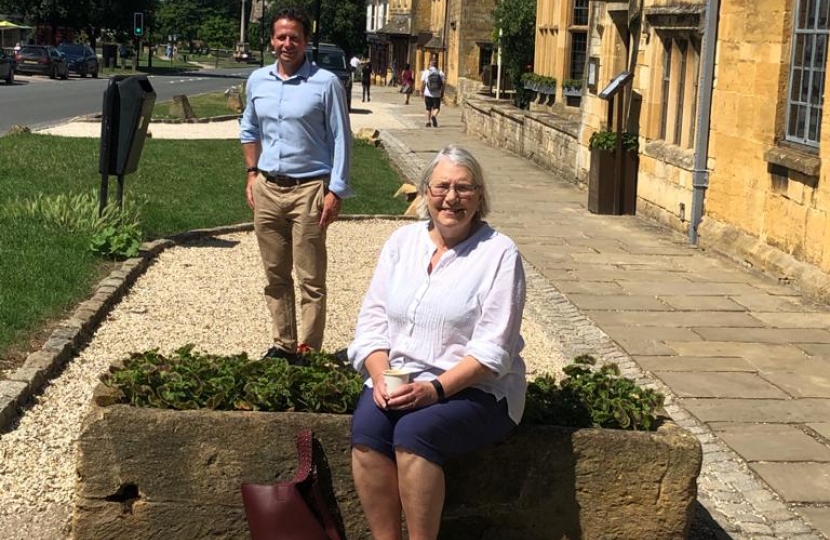 Nigel and Liz Eyre in Broadway outside Lygon Arms