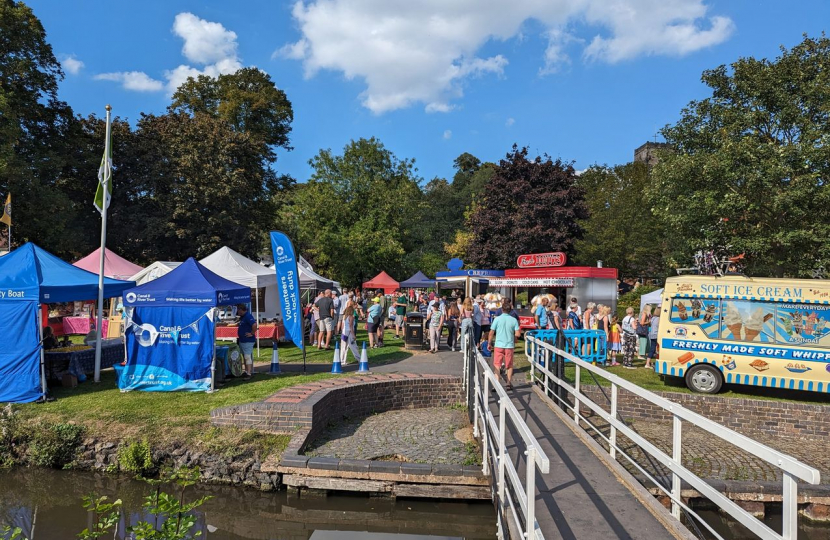 Nigel Huddleston MP visits Salt Fest in Droitwich.