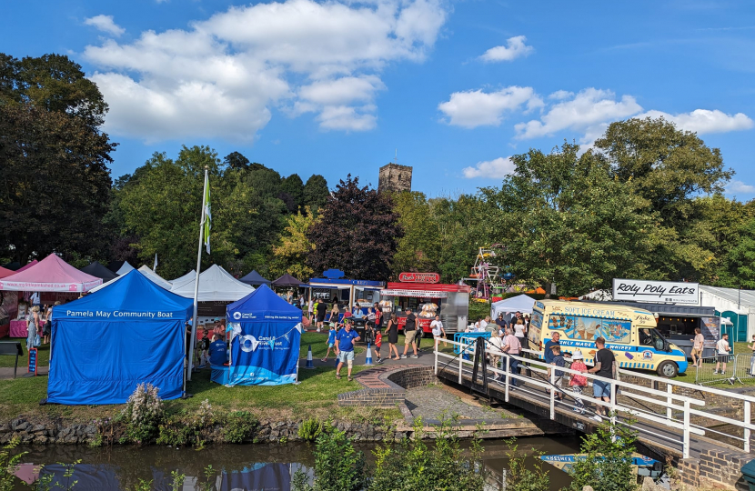 Nigel Huddleston MP visits Salt Fest in Droitwich.