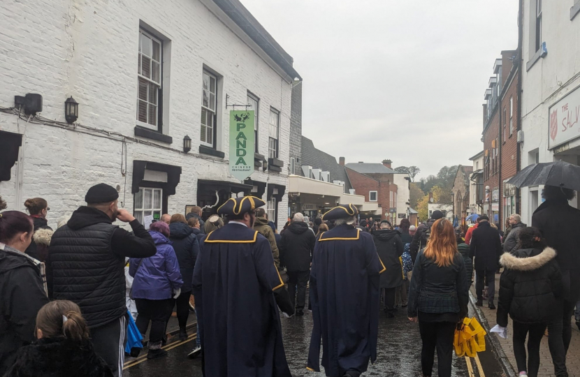 Nigel Huddleston MP attends Remembrance Sunday ceremony in Droitwich.