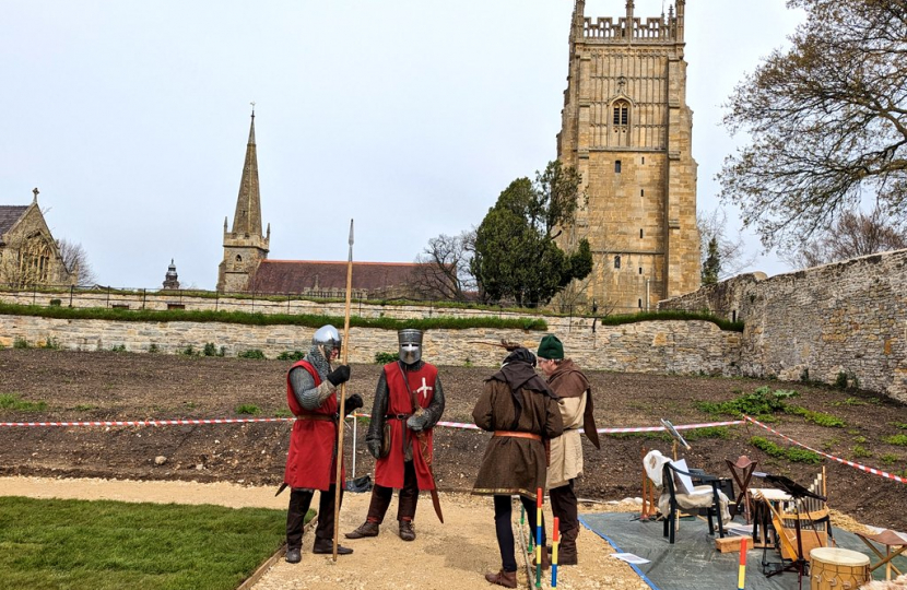 Attending the opening of Evesham Abbey Gardens