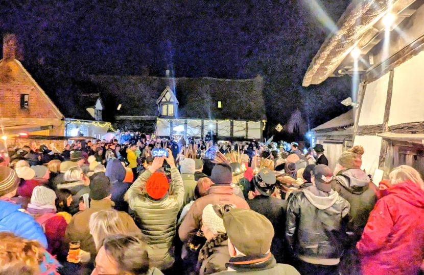 Wassailing event at the Fleece Inn