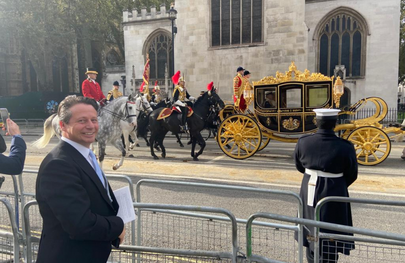 Nigel Huddleston MP attends the State Opening of Parliament.