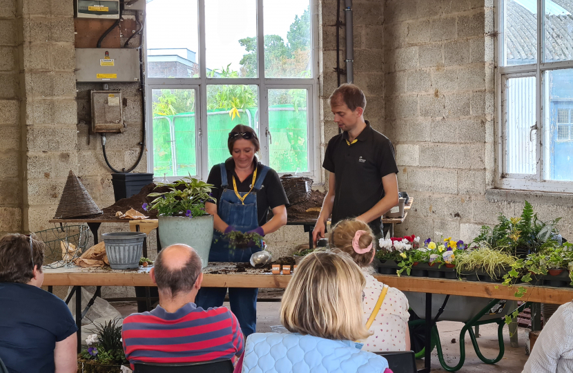 Nigel Huddleston MP presses first apple at Pershore College community day.