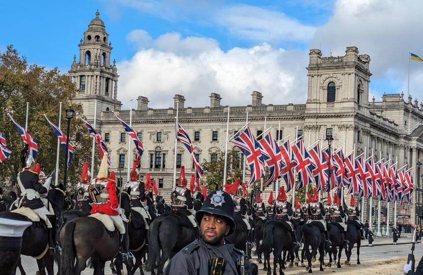 Nigel Huddleston MP attends the State Opening of Parliament.