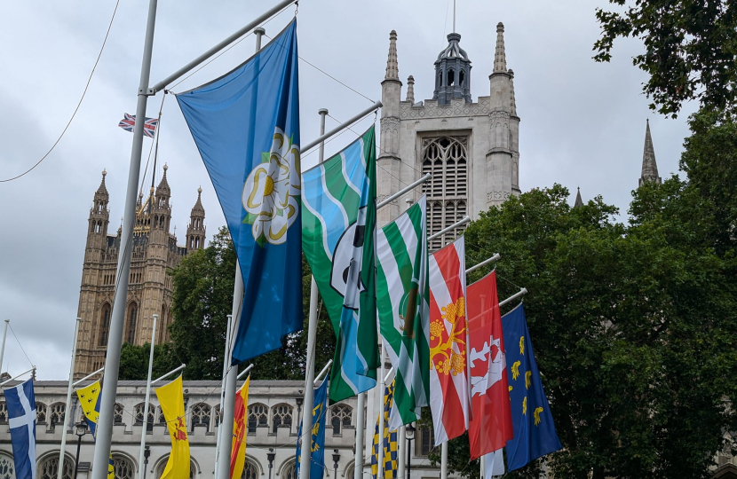 Worcestershire Flag in Westminster