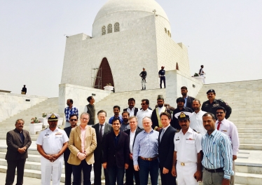 Nigel outside the Mazar-e-Quaid