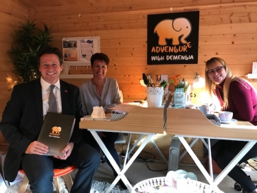 Nigel Huddleston MP with Rachel and Tammy from Adventure with Dementia