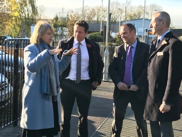 Nigel Huddleston MP and Harriett Baldwin meeting Network Rail in Pershore