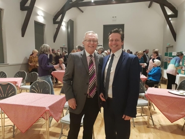 Nigel Huddleston MP at reopening of Main Hall in Ombersley