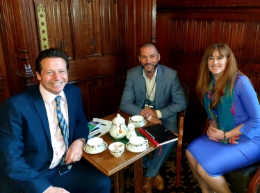 Nigel Huddleston with Fred Sirieix and Kelly Tolhurst